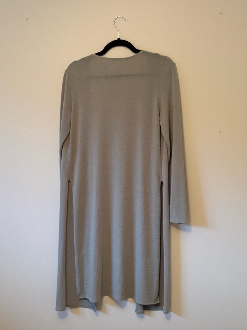 Light Gray Open-Front Duster Cardigan - Picture 5 of 6